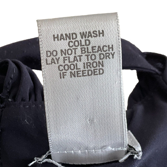 Cach'e Women's 8 Navy Blue Dress Halter Bodycon Ruched Metal Necklace - Picture 8 of 13